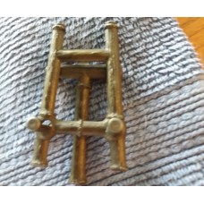 Vintage 3” Small Brass Bamboo Table Easel Display Photo Art Stand ITALY   163184306397